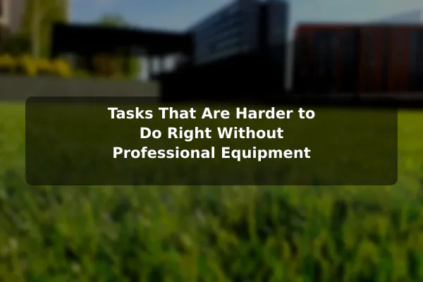 Tasks That Are Harder to Do Right Without Professional Equipment