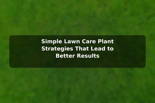 Simple Lawn Care (Plant) Strategies That Lead to Better Results