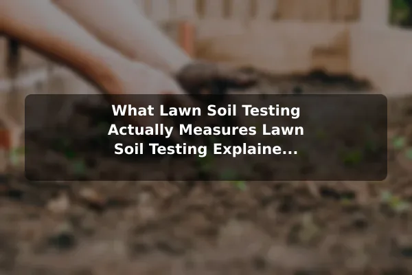 What Lawn Soil Testing Actually Measures Lawn Soil Testing Explained: Why It Helps