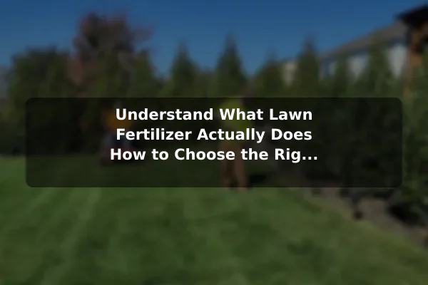 Understand What Lawn Fertilizer Actually Does How to Choose the Right Lawn Fertilizer with Confidence