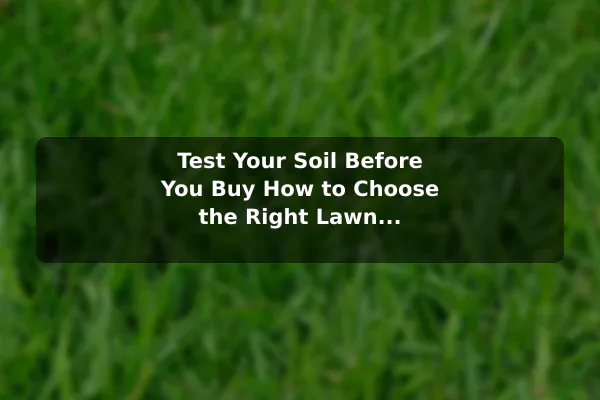 Test Your Soil Before You Buy How to Choose the Right Lawn Fertilizer with Confidence