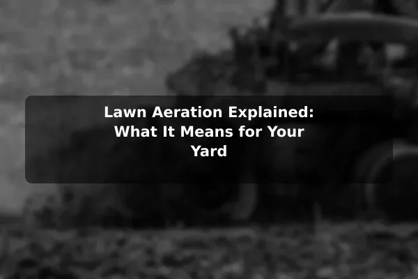 Lawn Aeration Explained: What It Means for Your Yard